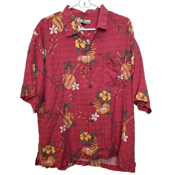 Other - Tommy Bahama Red Tropical Floral Button Down Shirt Size XL